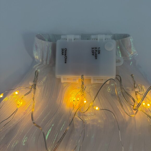 LED Light Up Iridescent Sheer Wings Cape Costume - Picture 9 of 10